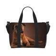 Cool Lying Boxer Dog, Large Beach Bag Shoulder Bag Travel Bag Tote