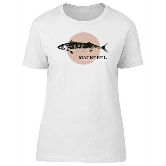 Cool Mackerel Fish Sketch T-Shirt Women -Image by Shutterstock, Female Small