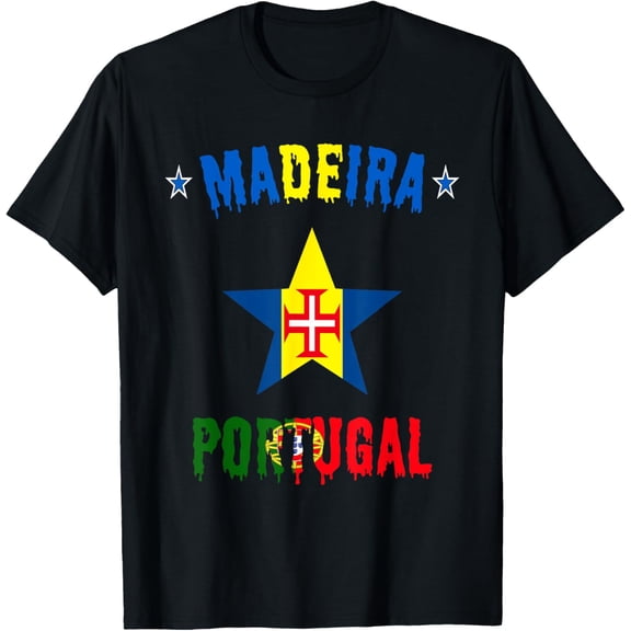 Cool Madeira Stars in Portugal - Madeira and Portugal Flag T-Shirt
