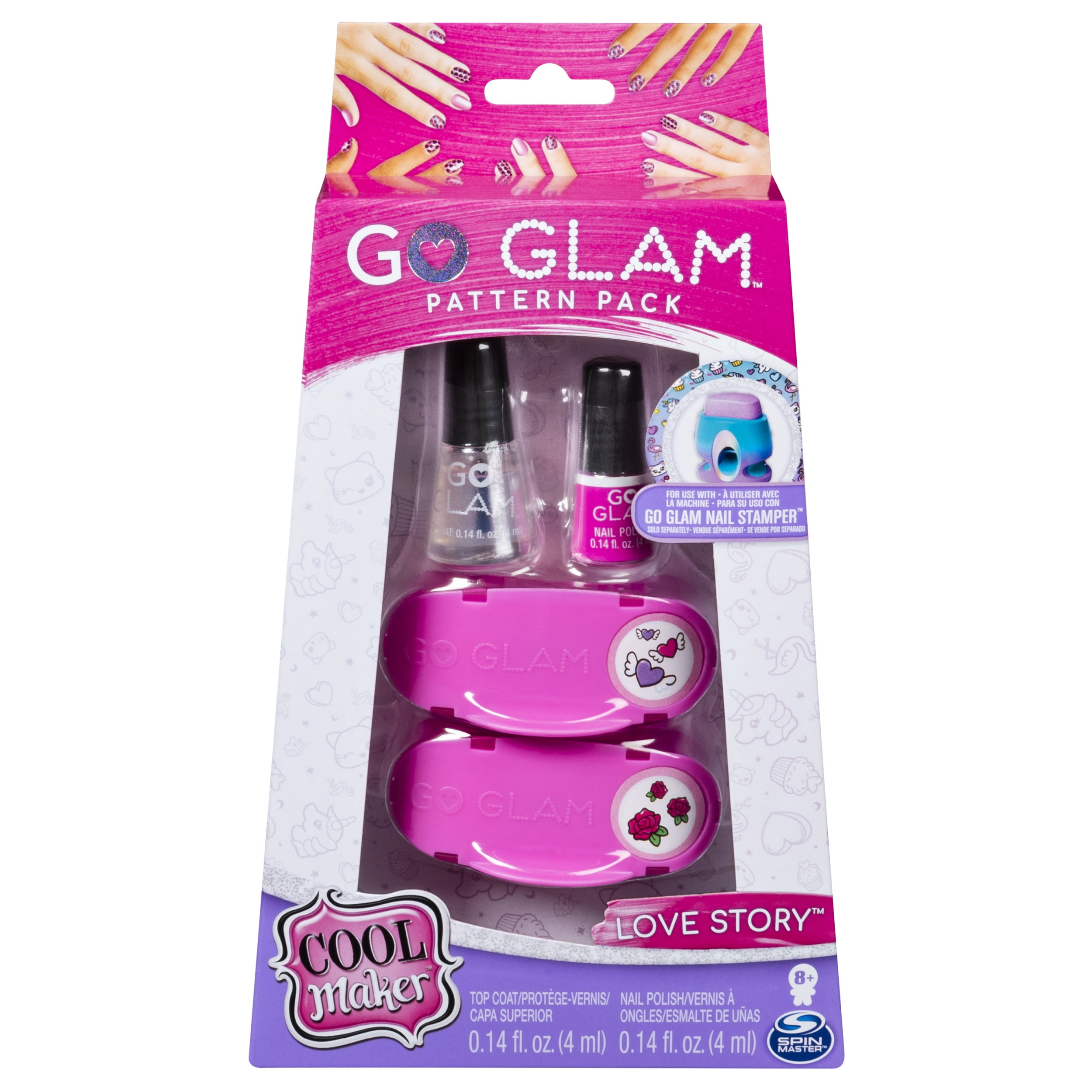 Cool Maker, recharge de mini coffret de motifs métalliques GO GLAM Love  Story pour utilisation avec la machine GO GLAM Nail Salon 
