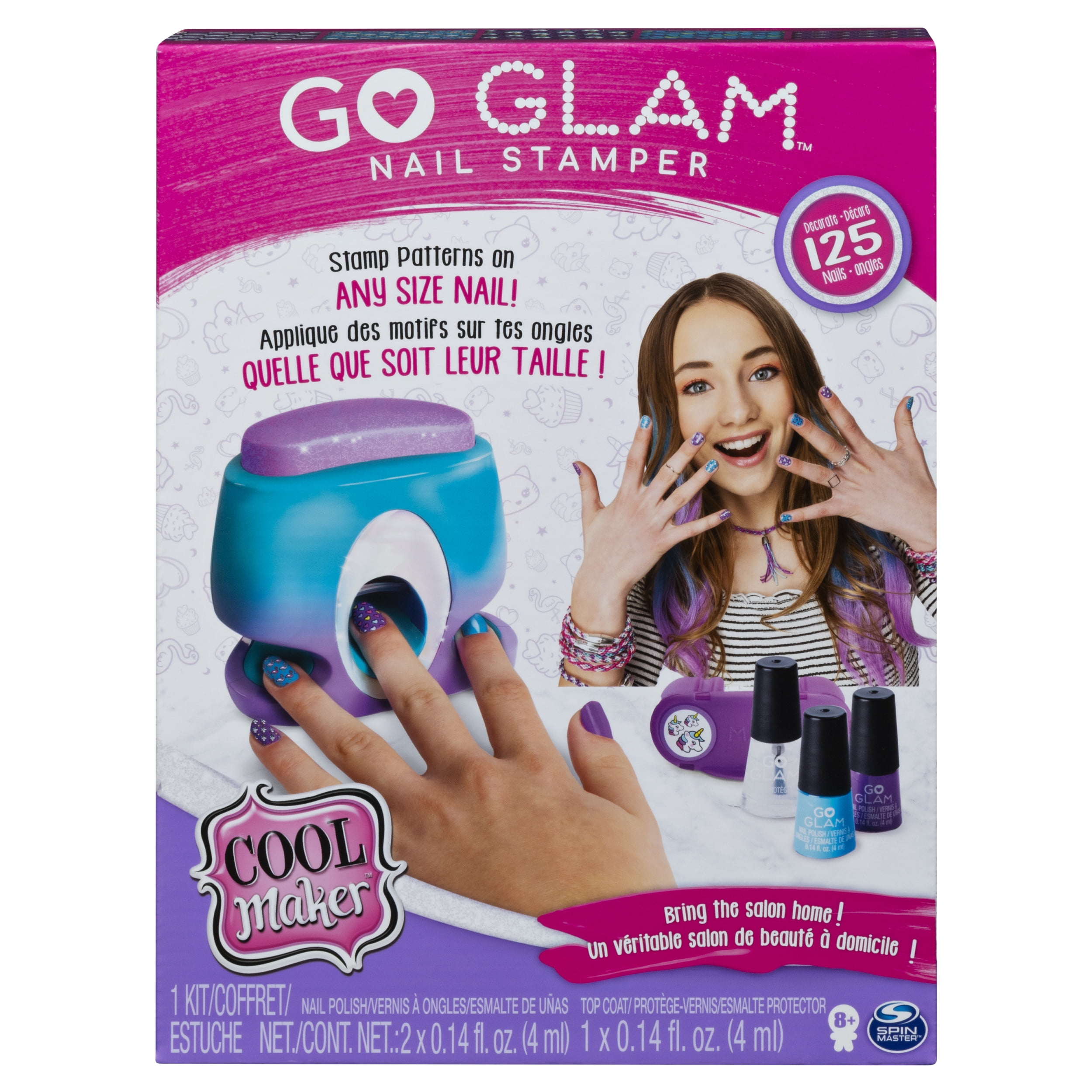 Cool Maker, GO GLAM Nail Stamper, Nail Studio with 5 Patterns to Decorate 125 Nails (Packaging May Vary)