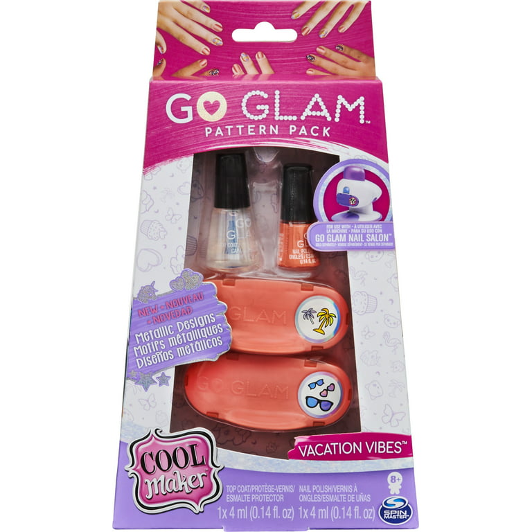 Cool Maker, recharge de mini coffret de motifs métallique GO GLAM Vacation  Vibes pour utilisation avec la machine GO GLAM Nail Salon 