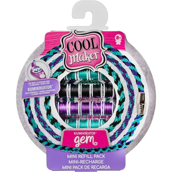 Cool Maker, KumiKreator Gem Mini Fashion Pack Refill, Friendship Bracelet Activity Kit
