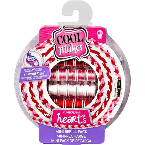 Cool Maker, KumiKreator Hearts Mini Fashion Pack Refill, Friendship Bracelet Activity Kit
