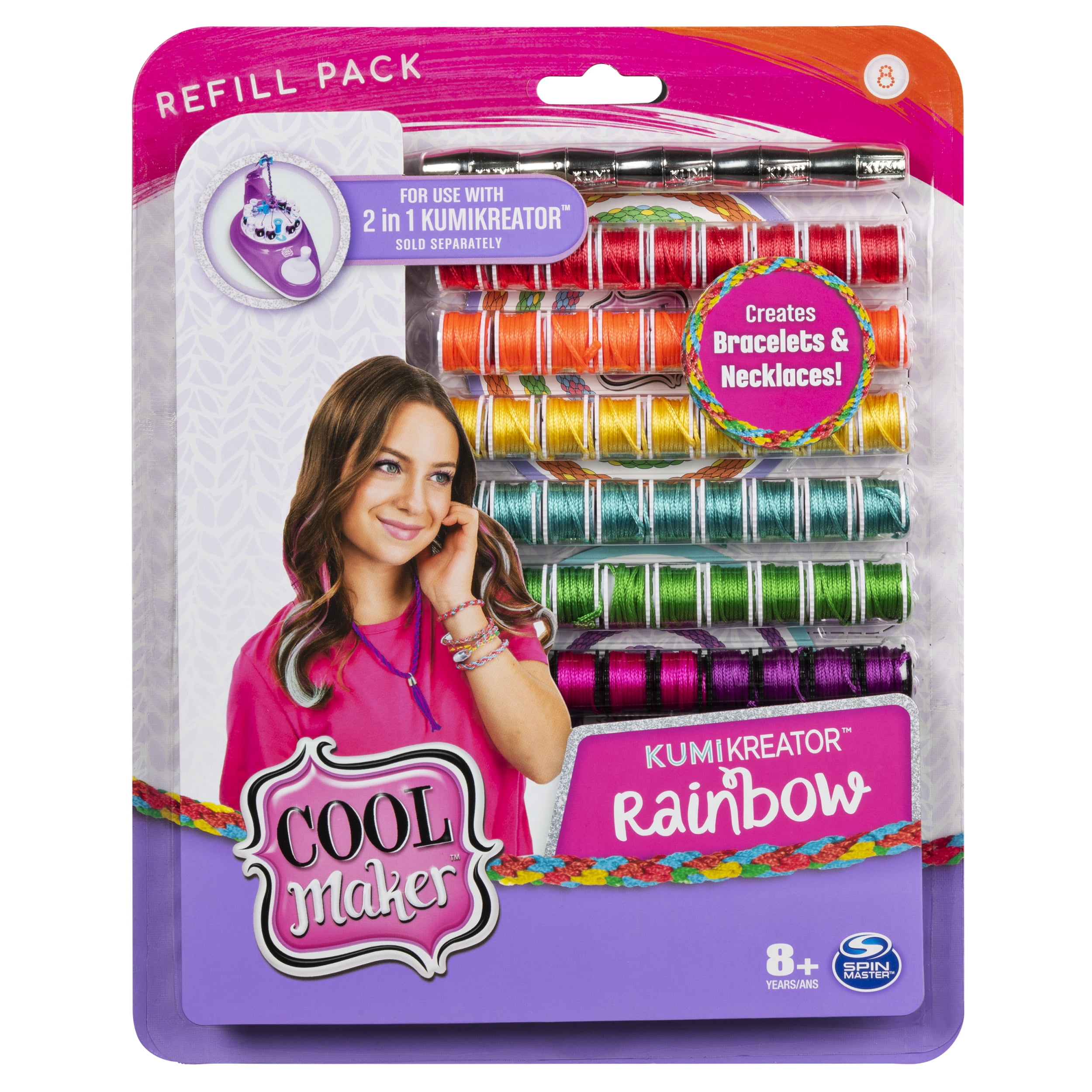 Cool Maker, KumiKreator Rainbow Fashion Pack Refill, Friendship Bracelet  and Necklace Activity Kit