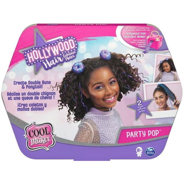 Cool Maker, Party Pop Refill for Hollywood Hair Extension Maker, Style Buns and Ponytail