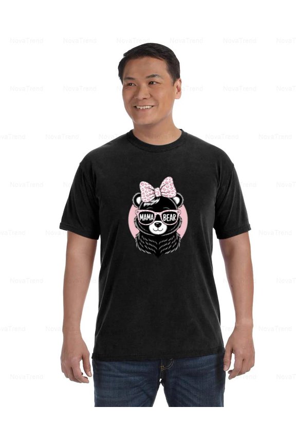 Cool Mama Bear Face Comfort Coler T-Shirt for Mother's Day Smile, Unisex, up to size 4XL