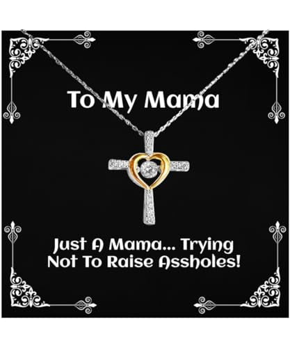 Cool Mama Cross Dancing Necklace, Just A Mama... Trying Not To Raise!, Present For Mom, Brilliant Gifts From Son Daughter, Inexpensive mothers day gifts, Cheap mothers day gift ideas, Budget friendly
