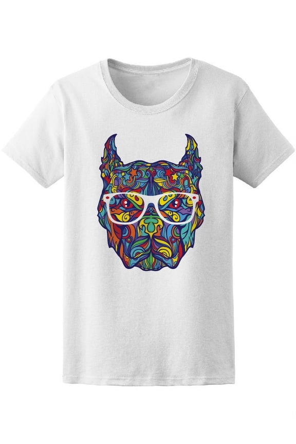 Cool Mandala Hipster Pitbull Tee Women's -Image by Shutterstock