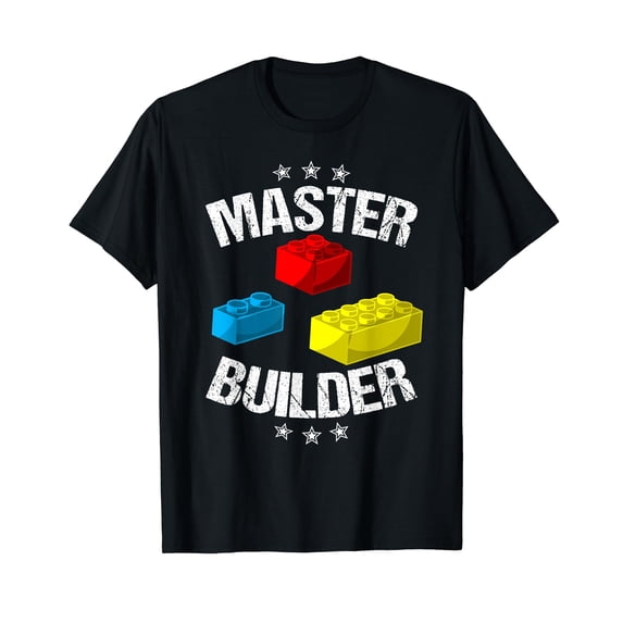 Cool Master Builder Funny Building Blocks Gift Men Women Short Sleeve T-Shirt
