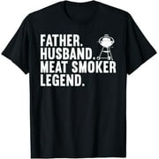 Cool Meat Smoking Art For Father Husband BBQ Meat Griller T-Shirt