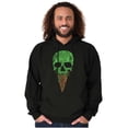 thumbnail image 1 of Cool Melting Skull Ice Cream Cone Unisex Plus Fleece Graphic Hoodie Brisco Brands 4X, 1 of 5
