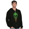 thumbnail image 1 of Cool Melting Skull Ice Cream Cone Unisex Fleece Graphic Zip Up Hoodie Brisco Brands 5X, 1 of 5