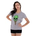 thumbnail image 1 of Cool Melting Skull Ice Cream Cone Womens Fitted Plus Size Graphic Tee Brisco Brands 2X, 1 of 5