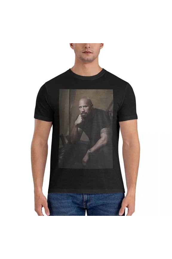 Cool Men T Shirts Dwayne Johnson Awesome Tees Short Sleeve O Neck T-Shirt Pure C