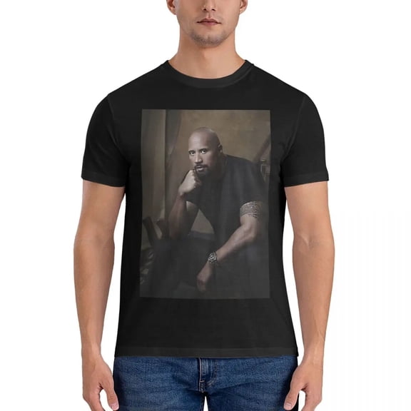 Cool Men T Shirts Dwayne Johnson Awesome Tees Short Sleeve O Neck T-Shirt Pure C