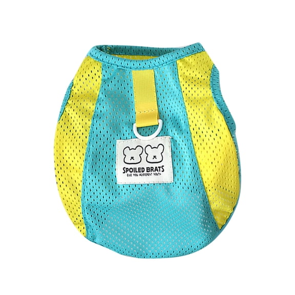 Cool Mesh Dog T-Shirt for Small Dogs - Stretchable and Breathable Pet Tank Top with D-Ring and Bunny Patch for Comfortable Wear