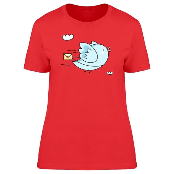 Cool Messenger Bird Cartoon T-Shirt Women -Image by Shutterstock, Female Large