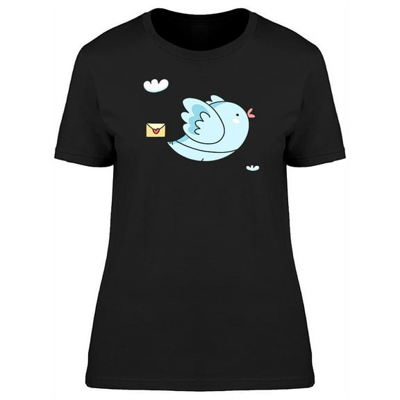 Cool Messenger Bird Cartoon T-Shirt Women -Image by Shutterstock, Female x-Large