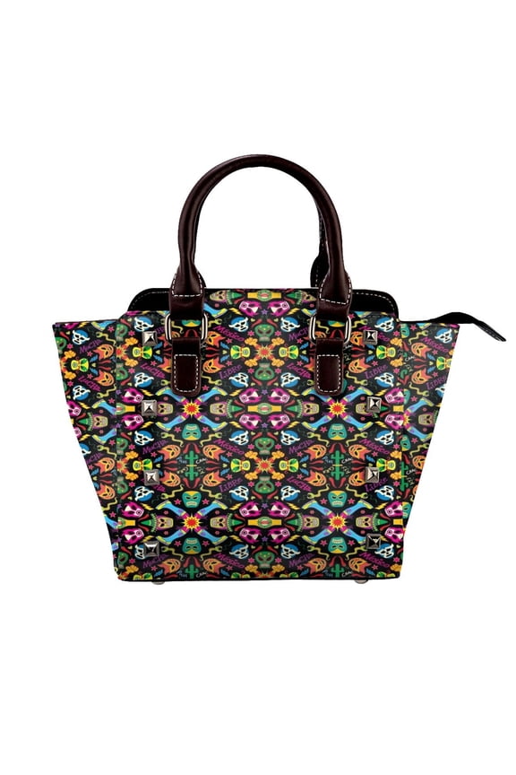 Cool Mexican Wrestlers Getting Ready To Fight And Have Fun Rivet Fashion One-Shoulder Women's Handbag Tote Bag