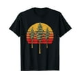 thumbnail image 1 of Cool Minimalist Redwoods Tree Design Retro Graphic Black T-Shirt Gift, 1 of 5