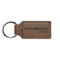 thumbnail image 1 of Cool Minivan Said Nobody Keychain Leatherette Rectangle - Laser Engraved - Many Colors - Key Chain Ring - mini van family - Dark Brown, 1 of 2