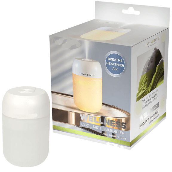 Cool Mist Humidifier 300ML Humidifier for Bedroom, Small Portable Humidifier with 2 Spray Modes, Night Light, One Button Control