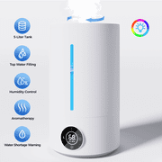 5L Cool Mist Humidifiers, Top Water Filling & 24H Timer Ultrasonic Humidifier, Custom Humidity Setting, 7+1 Color Ambient Light & Aroma Tray, 28dB Silent Humidifier for Home