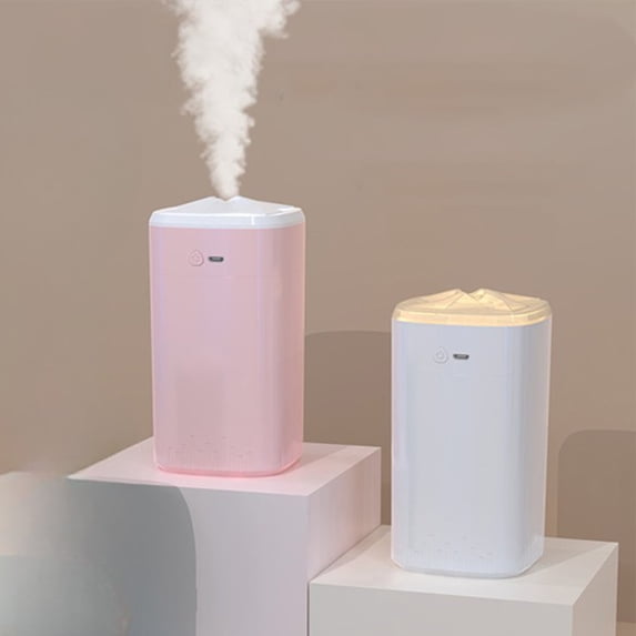 Cool Mist Humidifier & Oil Diffuser | 360ml Water Tank | ABS Material | Quiet Operation | Colorful Night Light | Auto Shut-Off | Top Fill Design | Ideal for Bedroom, Nursery, Office | White-Pink