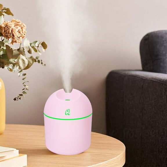 Cool Mist Humidifiers for Bedroom Quiet Humidifiers for Large Room, USB Aromatherapy Humidifier With Light, Capacity 220ML Quiet Cool Mist Humidifier for Car And Office,Plants, Easy To Clean