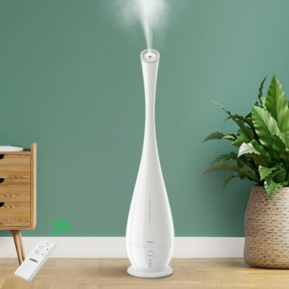 (Open Box) Cool Mist Humidifiers Large Room, 5L Floor Humidifier for Bedroom with Remote Control, Last up to 50 Hours, Smart Humidity Essential Tray