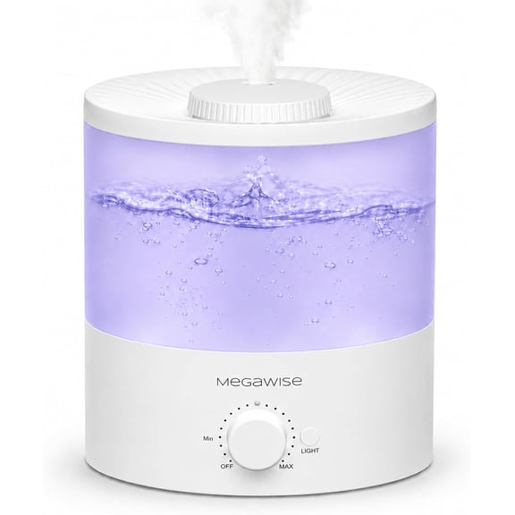 Cool Mist Humidifiers for Bedroom, 2L Tank Ultra-Quiet Humidifier for Large Room, 40H Runtime with 7 Color Ambient Light, Auto Shut-Off Protection