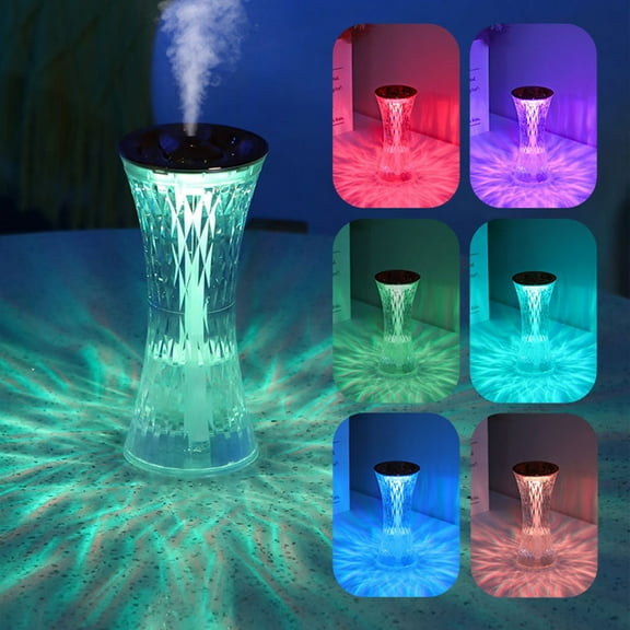 Portable Mini Humidifier, Colorful, Cool Mist Humidifier 360-Degree Out Soft Atomization Large Spray Plug And Play Colorful Ambient Light USB Humidifier For Home Bedroom, Office & Car Clearance
