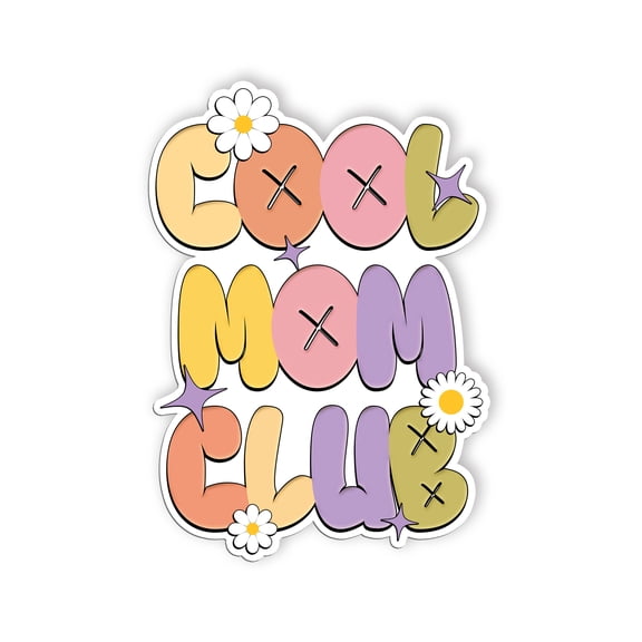 Cool Mom Club Cute Stickers Happy Mother Day Sticker Pretty Mom Mama Decal Waterproof Vinyl Decals for Car Truck Laptop Helmet Water Bottle Stickers(3 inch)