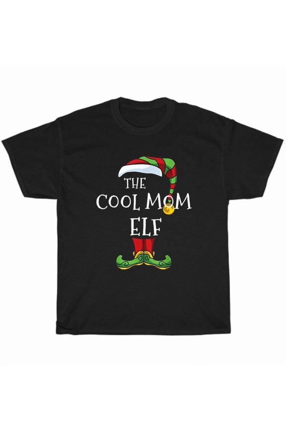 Cool Mom Elf Matching Family Holiday Party Festive Pajama Fun Unisex T-Shirt, up to size 5XL