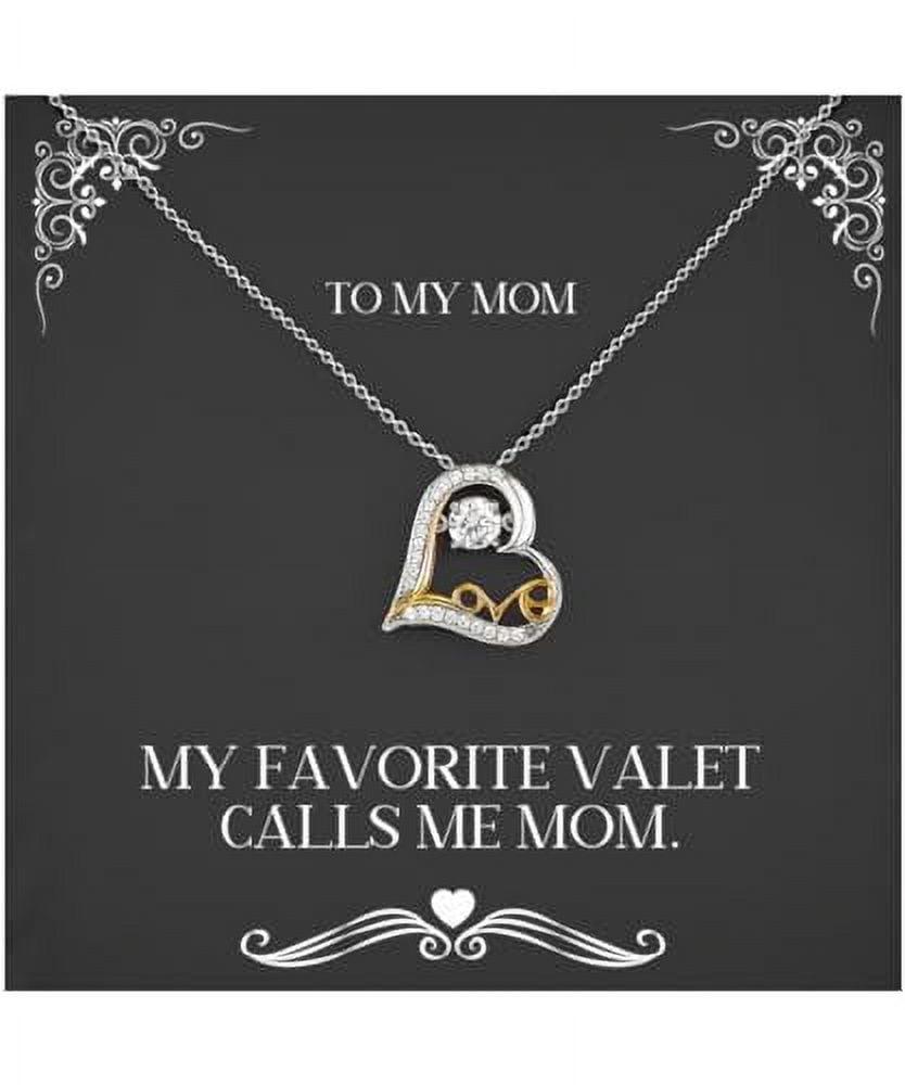 Cool Mom Gifts, My Favorite Valet Calls Me Mom, Funny Love Dancing Necklace For Mother From Daughter, Gifts for daughter, Daughter gifts, Gift ideas for daughter, Christmas gifts for daughter,