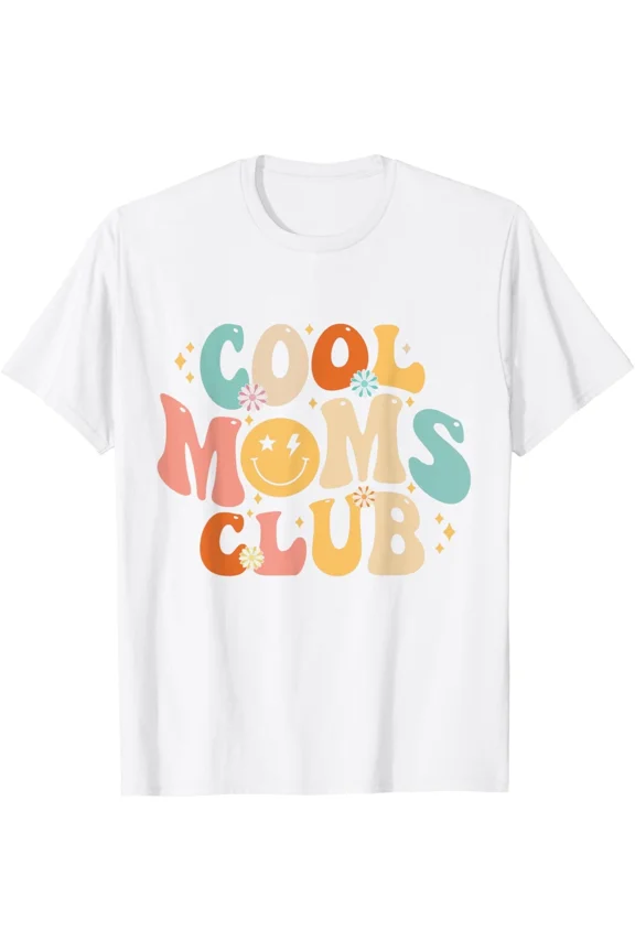Cool Moms Club Mothers Day Mama Gift Happy Face Graphic Tee Unisex T-Shirt ,up to size 5XL