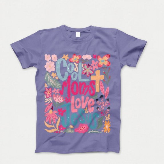 Cool Moms Love Jesus T-Shirt, Praying Mama Shirts, Religious Mom Tshirt, Mother's Day T-Shirt, Inspirational Mom Bible Verse Shirt, Gift for Mom