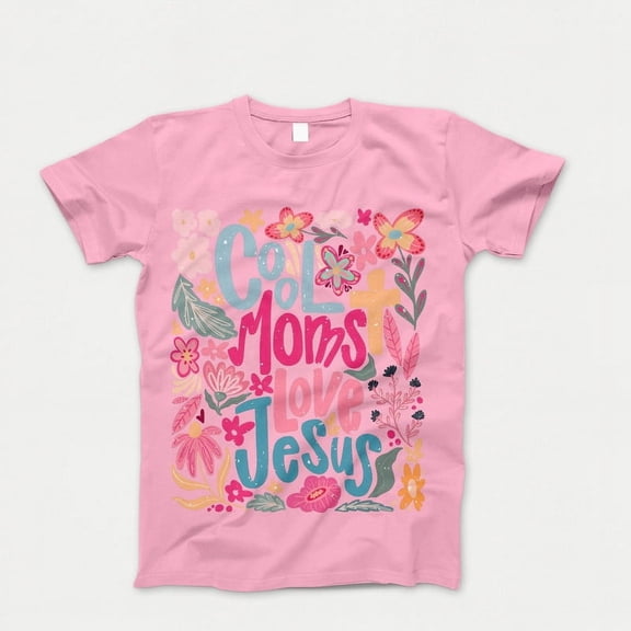 Cool Moms Love Jesus T-Shirt, Praying Mama Shirts, Religious Mom Tshirt, Mother's Day T-Shirt, Inspirational Mom Bible Verse Shirt, Gift for Mom