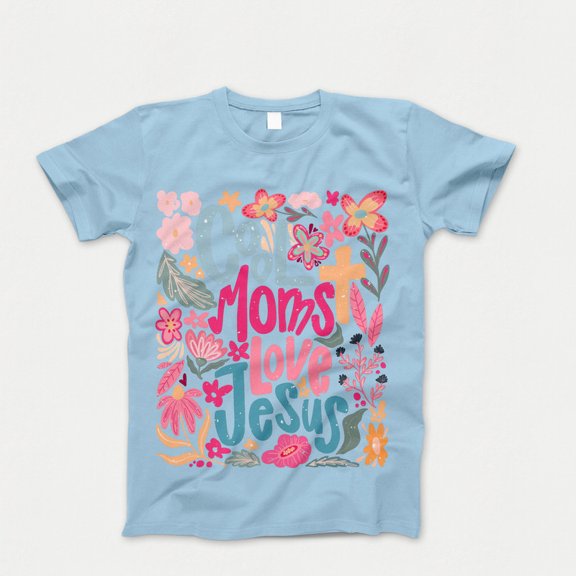 Cool Moms Love Jesus T-Shirt, Praying Mama Shirts, Religious Mom Tshirt, Mother's Day T-Shirt, Inspirational Mom Bible Verse Shirt, Gift for Mom