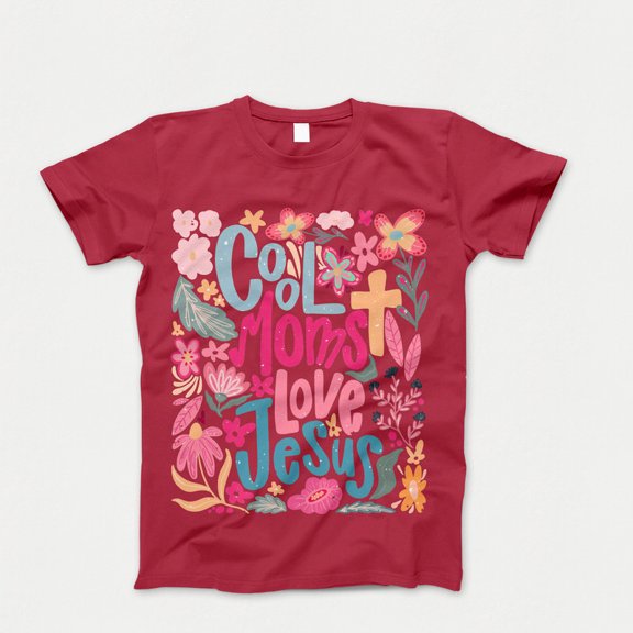 Cool Moms Love Jesus T-Shirt, Praying Mama Shirts, Religious Mom Tshirt, Mother's Day T-Shirt, Inspirational Mom Bible Verse Shirt, Gift for Mom