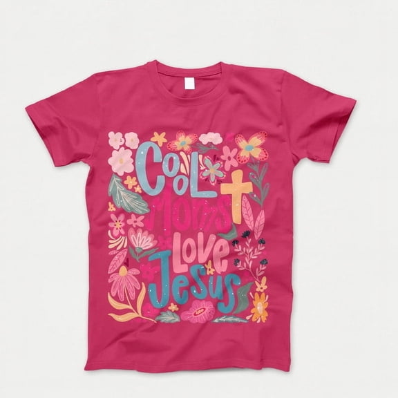 Cool Moms Love Jesus T-Shirt, Praying Mama Shirts, Religious Mom Tshirt, Mother's Day T-Shirt, Inspirational Mom Bible Verse Shirt, Gift for Mom