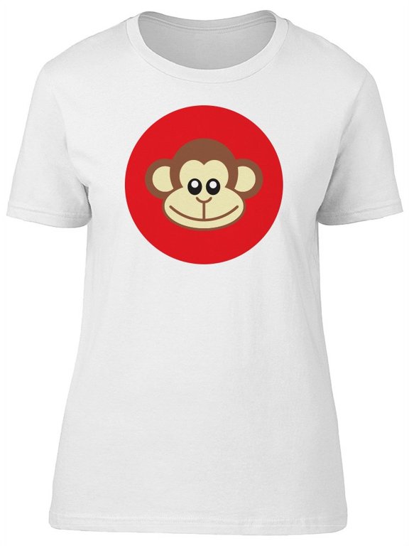 Cool Monkey Face Doodle T-Shirt Women -Image by Shutterstock, Female Large