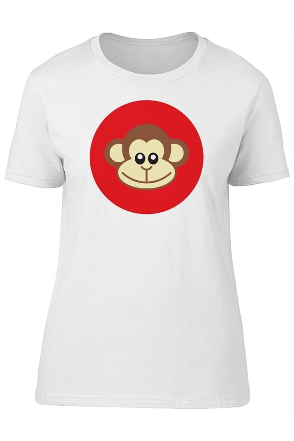 Cool Monkey Face Doodle T-Shirt Women -Image by Shutterstock, Female Large