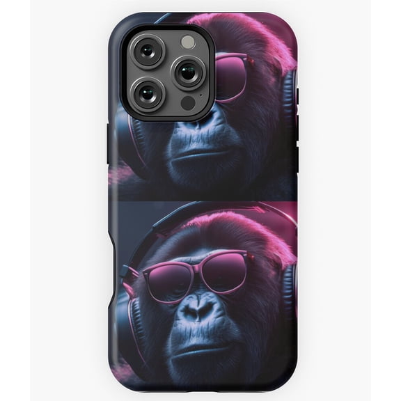 Cool Monkey Gorilla Headphones Rapper Phone Case for iPhone 16 15 14 13 12 11 Pro Max