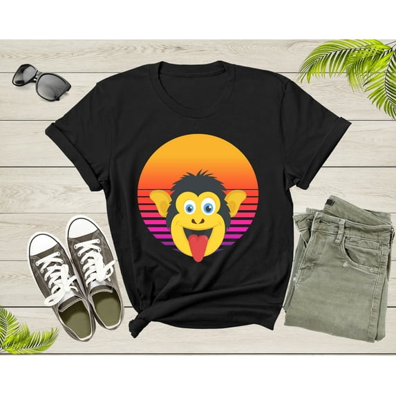 Cool Monkey Lover Gift Shirt For Adult Men Women Kids Monkey Graphics Present Ideas Tshirt Funny Monkey Boy Girl Birthday Present T-shirt