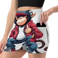 thumbnail image 1 of Cool Monkey Streetwear Design Women's Shorts Non-Slip Single Pocket A-line Trouser Skirt Summer Shorts Casual Shorts for Women, 1 of 7