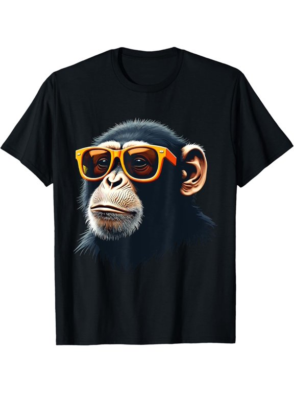 Cool Monkey With Sunglasses Cartoon Animal Graphic Design For Everyday Style T-Shirt, Size S-5XL