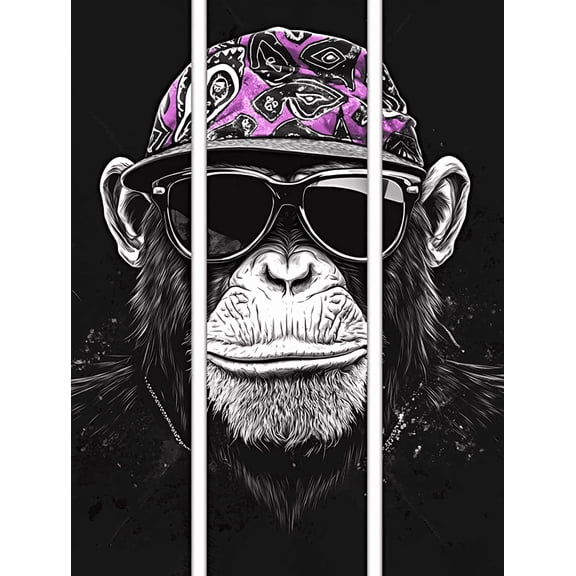 Cool Monkey with Hat Decorative Painting/Canvas Art Suitable for Living Room Bedroom Office Studio Gallery Bar and Club Decoration.
