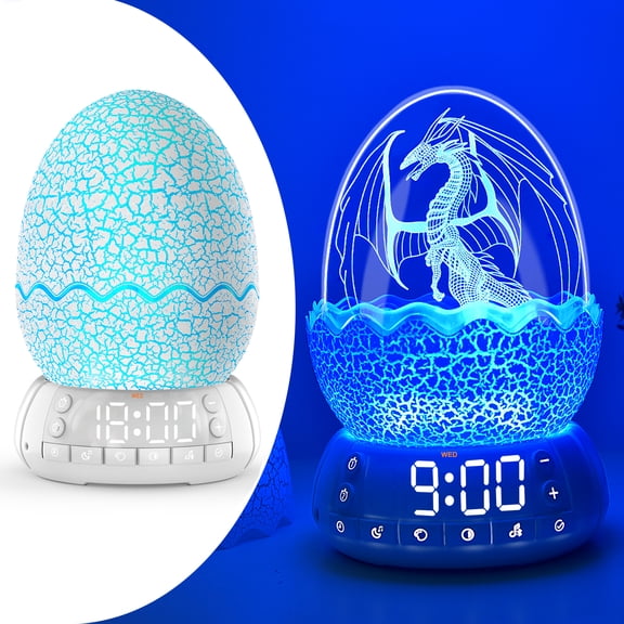 New Dragon Egg Night Light , Multifunctional Dragon Egg Decorative lamp Atmosphere Light, 20 White Noise Songs + 11 Color LED Egg Lamp Touch Control & Dimmable for Bedroom, Nursery, Home Office